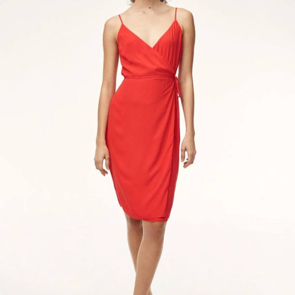 Aritzia Babaton Neval Wrap Dress In Flame